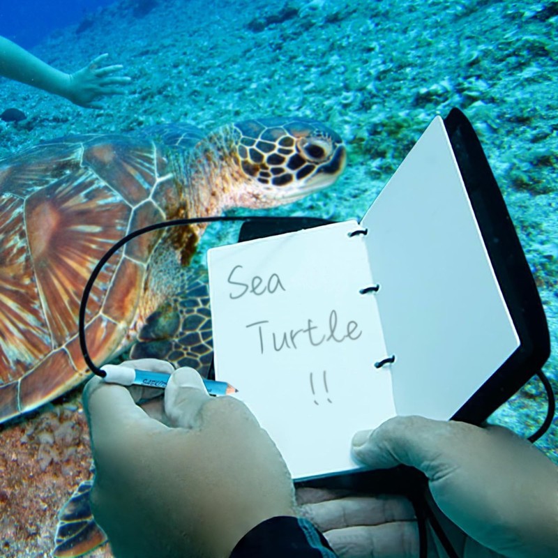 Saekodive Deluxe Underwater Notebook - Waterproof, Tear-Resistant Paper & Pencil