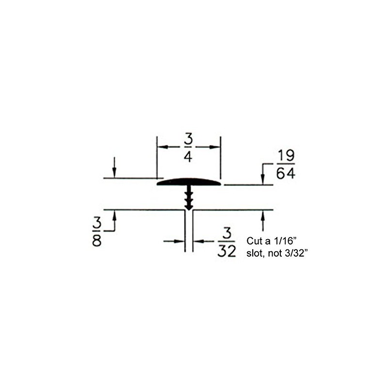 T-Molding.com 20ft Roll of Light Grey 3/4" Plastic Tee Moulding