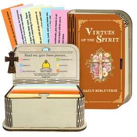 NETHOMEWOODS Christian Bible Verses Cards Box, 150 PCS Prayer Cards Virtues Bible Verses, Daily Inspirational Scripture Hope Box, Church Religious Gifts with Cross for Women Men