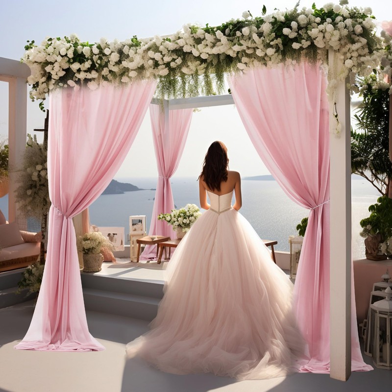 Wedding Arch Draping Fabric, 2 Panels 30" x 20Ft Dusty