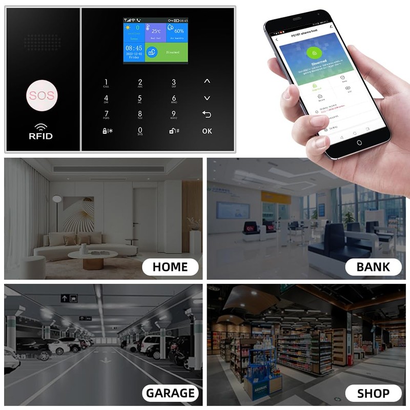YBJ Alarm System for Home Security |16-Piece Kit – Home
