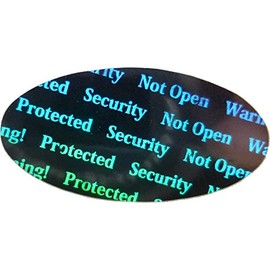 PPLS Oval Silver Stickers Protective Security Holograms Seal and Protect Tamper Evident 1.18~0.5930~15mm))