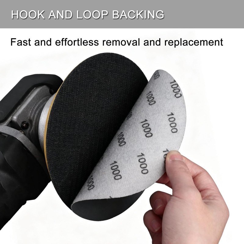 50Pcs 5 Inch Hook and Loop Sanding Discs, 1000/1500/2000/3000/5000 Grit
