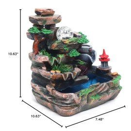 Lemoeyes Indoor Desktop Fountain Waterfall Decor, Atomizing Desktop Humidifier with Automatic Pump & Rockery, Plant Relaxation Tabletop Water Fountain for Office Home Bedroom Decoration (Mode - 1)