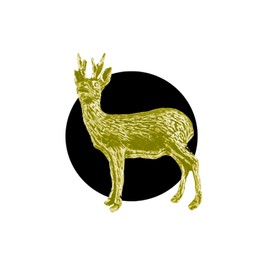 A45 Roebuck CHROME GOLD COLOURED English Pewter on an Air Freshener fits on a Vent Clip Kit Decoration