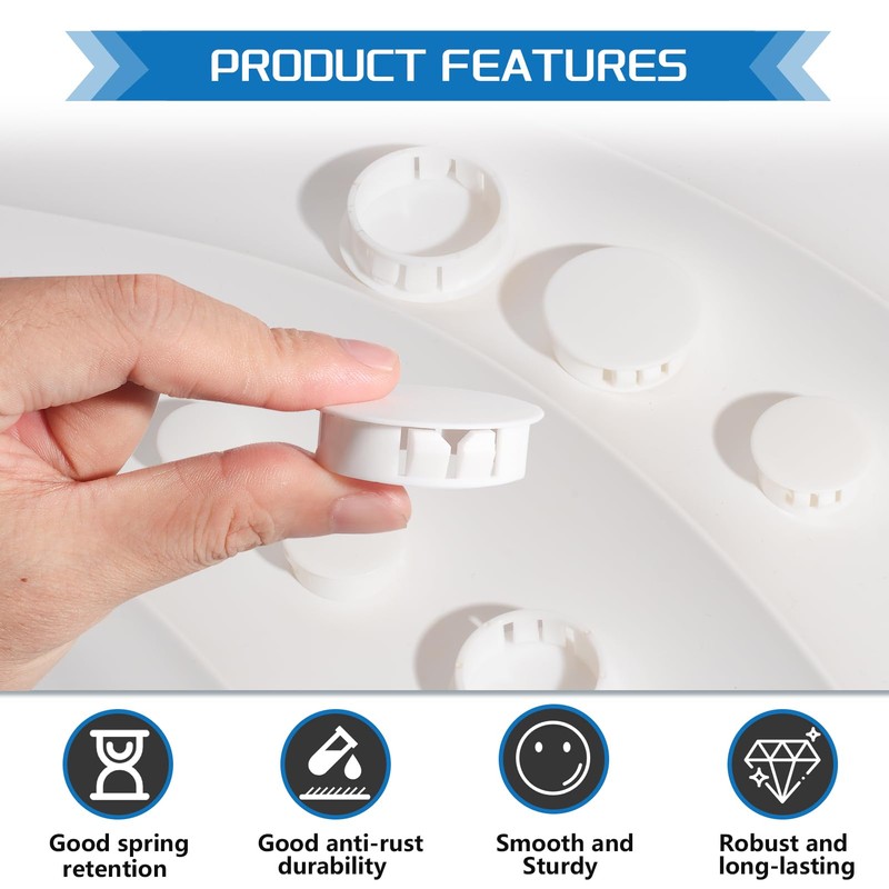 White Nylon Plastic Hole Plugs Assorted 13Values 1/4" 5/16" 3/8"