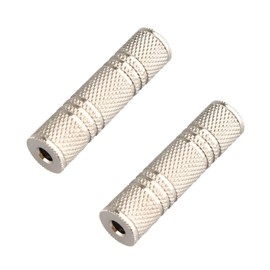 2 x 3.5mm Adapter Stereo Jack Socket 3.5mm Female to Female Nickel Plated Metal 0.8 cm Stereo Aux Cable Adapter Gender Changer Headphone Stereo Double Female Straight Plug