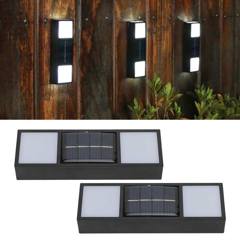 2 Sets Solar Wall Lamp IP65 Protection Grade Bidirectional Multifunctional