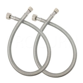 [2-Pack] PROCURU 24-Inch (2Ft) x 3/8" Comp x 1/2" FIP Faucet Hose Connector, Braided Stainless Steel Supply Line, Certified Safe (9SF24-2P)