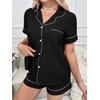 Stain Pajamas for Women Black Silk Pjs Sets Plus Size