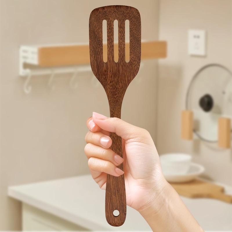 HTB HTB-GC3 Wooden Turner Spatula, Unpainted, 12.2 x 3.0 inches