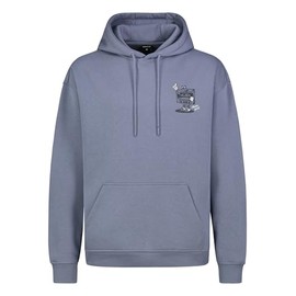 Sublevel Men's Hoodie with Prints, Hood, Kangaroo Pockets, Middle-blue, XS