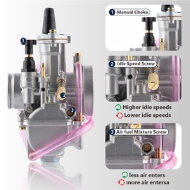 NOBIMOTO PWK Carburetor 34mm Performance Carb for 125cc to 250cc 2T 4T Engine Motorcycle Dirt Bike Mini Bike ATV Scooter Moped with Carb Jets