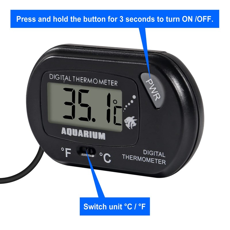 AITRIP 4 Pack Digital Aquarium Thermometer Aquarium Thermometer Water Thermometer