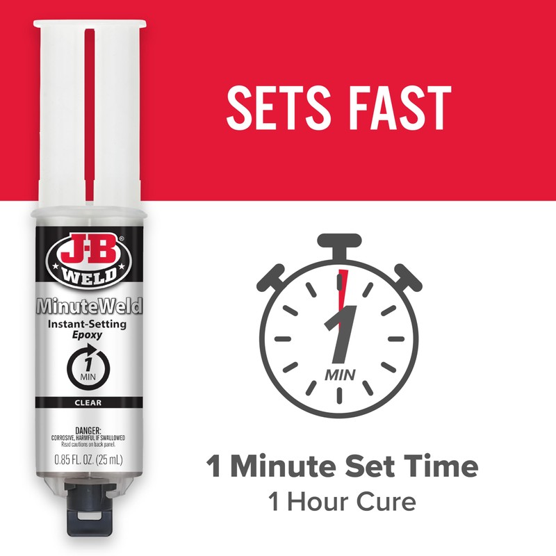 J-B Weld 50101 MinuteWeld Instant-Setting Epoxy Syringe - Clear -