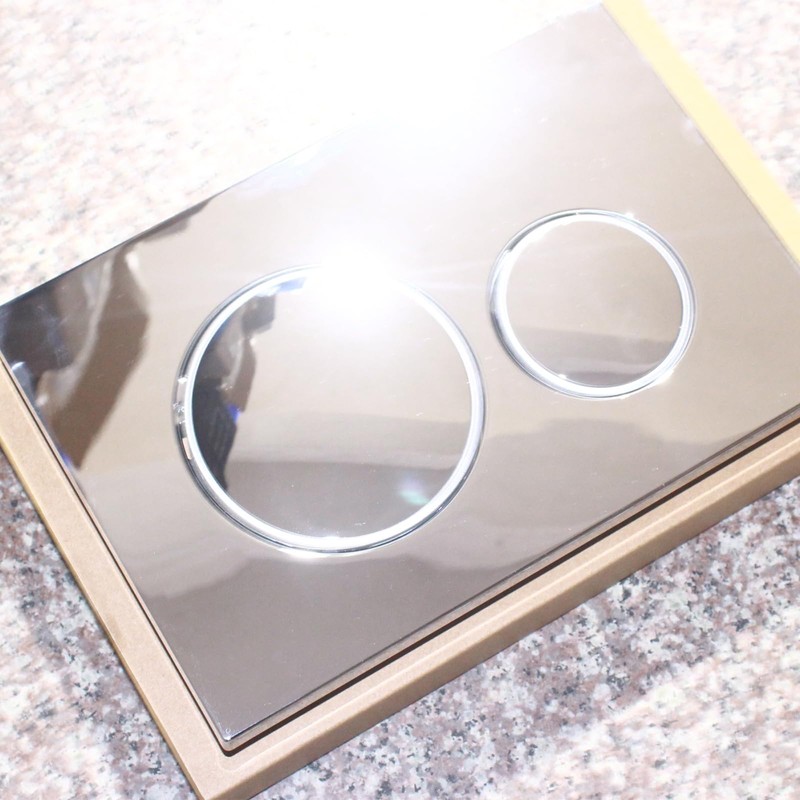 Bright Silver Dual-Flush Actuator Plate for Concealed Cisterns Compatible with