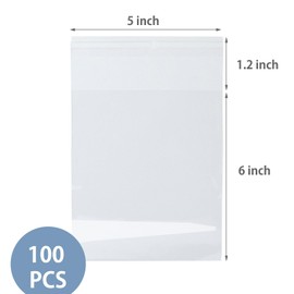 Cellophane Bags, 5X6 inches Cookie Bags, 100Pcs, Sealable Treat bags with Self-adhesive for Cookie Packaging or as Individual Candy Wrappers for Gift Giving