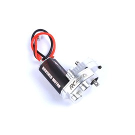 RCAWD SCX24 Motor and Transmission Upgrades 050 55T Carbon Brushed Motor & Metal Gearbox Combo Transmission Parts #AXI31608 for Axial 1/24 Silver