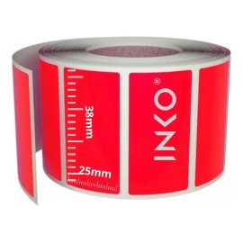 Etiqueta Térmica Roja 38x25 Mm (4x2.5 Cm) C/1000 Etiquetas Color Rojo