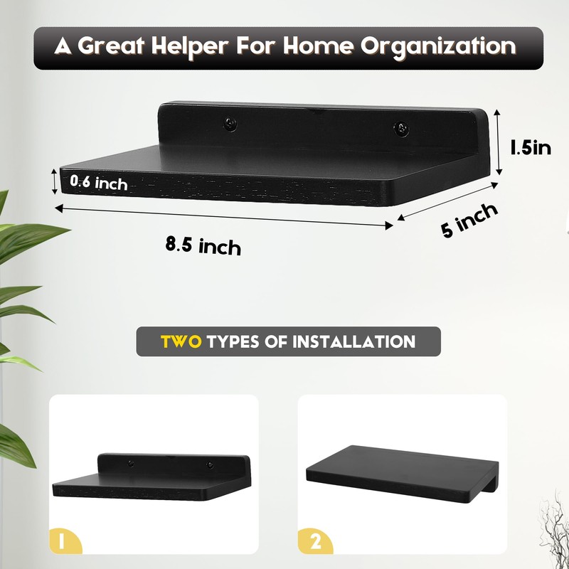 NIUBEST Small Floating Shelf,5 x 8.5 Inch,Set of 3 Small