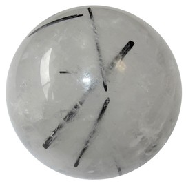 Quartz Tourmaline Sphere Yin Yang Crystal Ball 2.5-2.75 inch