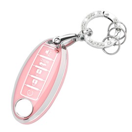 for Nissan Key Fob Cover - 4/5 Button Soft TPU Protection Car Key Case Shell for Nissan Altima Maxima Rogue Armada Sentra 370z Pathfinder Murano Remote Smart Key