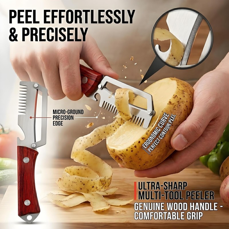 2 Pack Multifunctional Vegetable Peeler, Stainless Steel Vegetable Peeler for