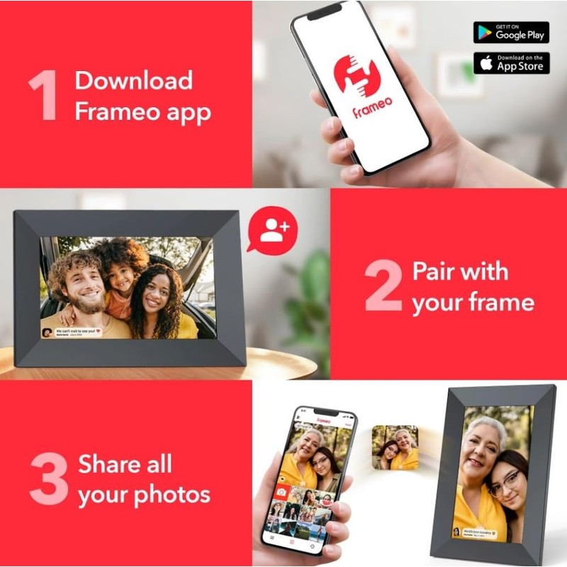 FRAMEO Digital Picture Frame - 14.1" WiFi Photo Frame |
