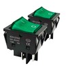 30A 250V KCD4 Rocker Switch DPST 4 Pin Green Lighted