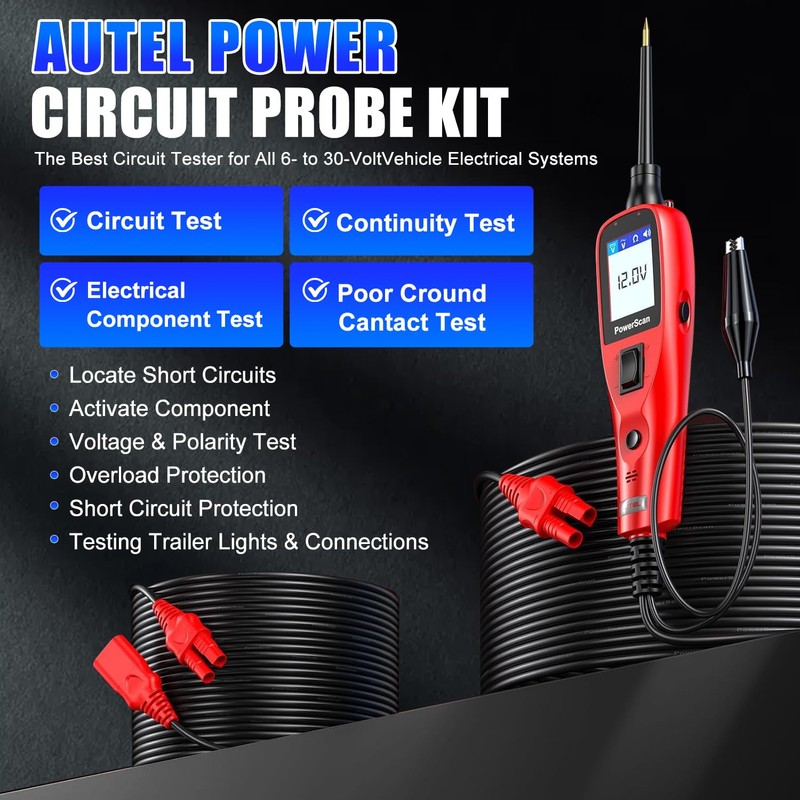 Autel PowerScan PS100 Automotive Relay Tester Circuit Probe Tool 12V