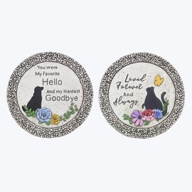 Young's Inc Pet Memorial Stepping Stones, 10.24 Inch Cement Memorial Stone Home Decor, Outdoor Yard Decorations, Garden Décor Cat & Dog Memorial Gifts for Loss of Dog & Cat, 2 AST. Pack