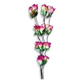 Grupo Proveer de Mexico - Sesuconsa Pack 3 Ramos Flores Artificiales Decoración Vara Con 5 Guías