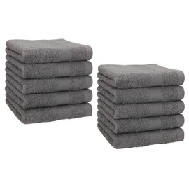 Betz 10 Piece Towel Set PREMIUM 100% Cotton 10 Face Cloths Size: 30 x 30 cm Colour: anthracite grey