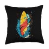 Surfboard Streetart Beach Lifestyle Throw Pillow