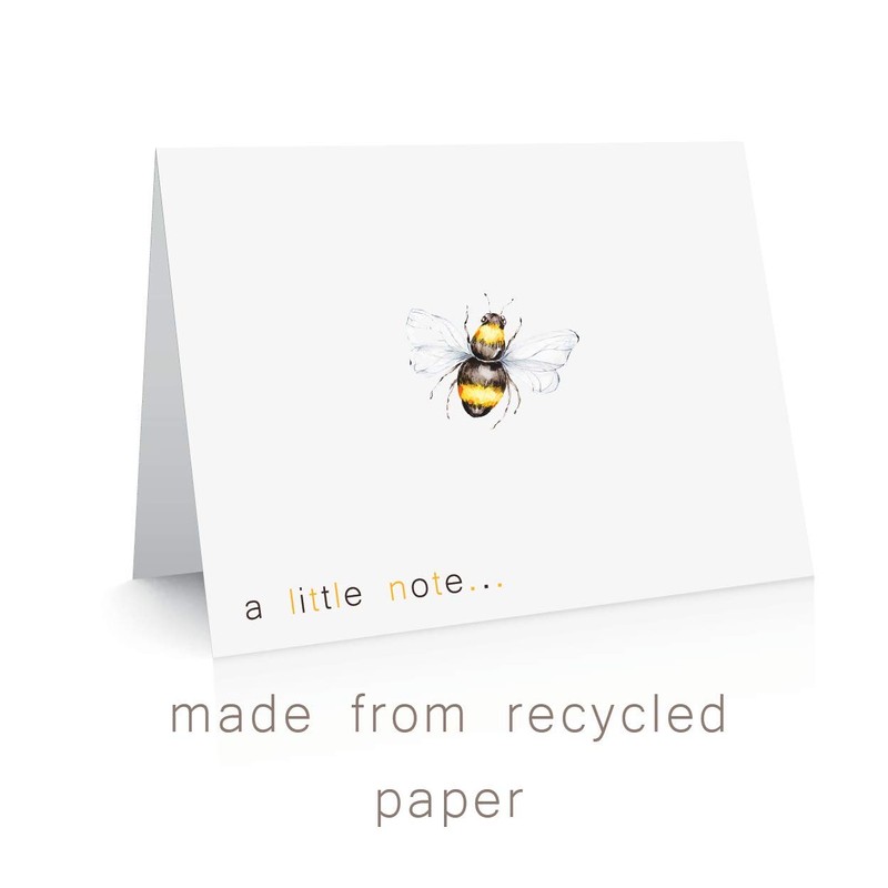 12 x Simple Premium Bee Note Cards Made from Recycled