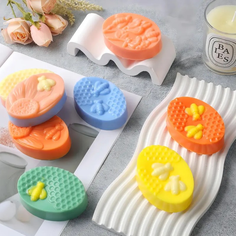 6 Piezas Molde Silicon De 6 Agujeros Para Jabone Repostería；Moldes