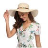 Lanzom Womens Wide Brim Summer Straw Hat Floppy Foldable Roll