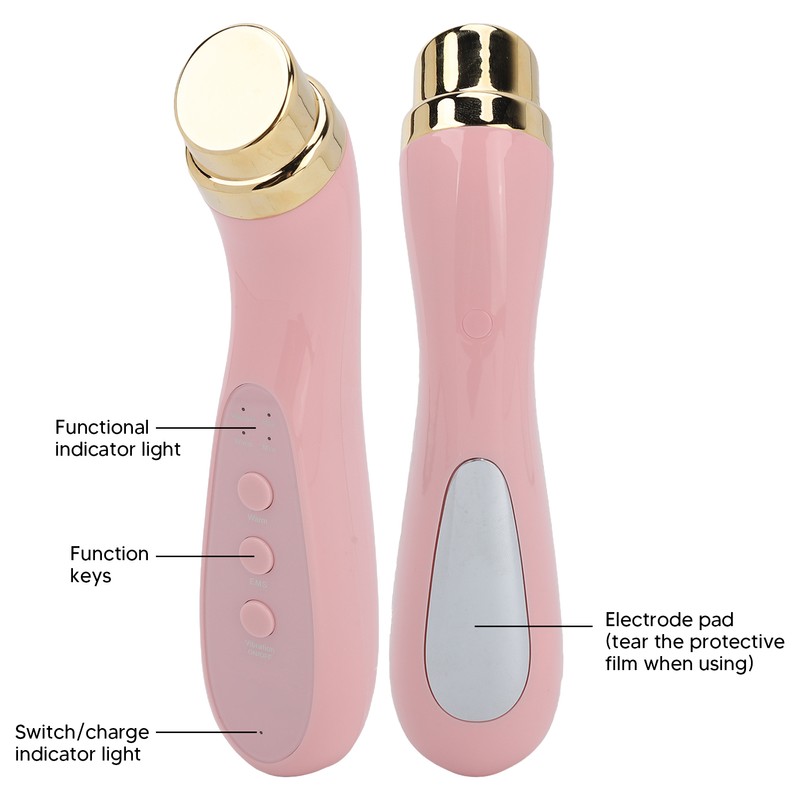Facial Beauty Massager Hot Compress Vibration EMS Microcurrent Skin Tightening