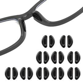 Eyeglass Nose Pads, Nose Pads for Glasses, Adhesive Eye Glasses Nose Pads Non Slip, 2mm Thickness Anti-Slip Nose Pads, Silicone Glasses Nose Grips for Eyeglass Glasses Sunglasses, 10 Pairs(Black)