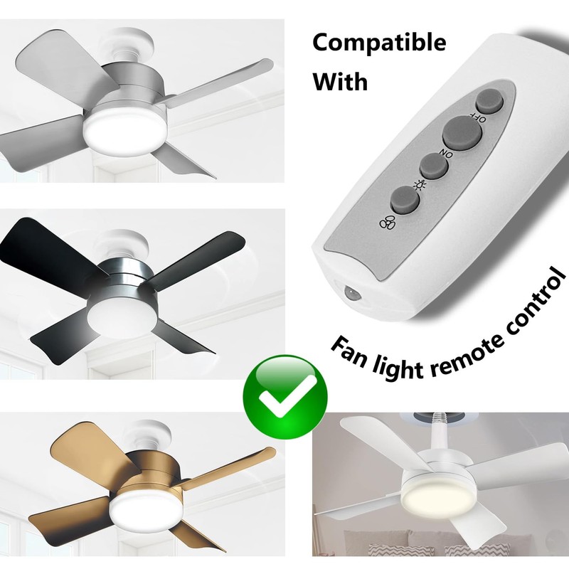 Replacement Remote Compatible with Bell+Howell Socket Fan Light, No Pairing