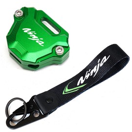 ZYAKOMO Fit For Ninja 500 Ninja 650 Ninja 400 Ninja 1000SX ZX10R ZX6R ZX4RR ZX4R CNC Motorcycle Keychain Key Case Cover (Green)