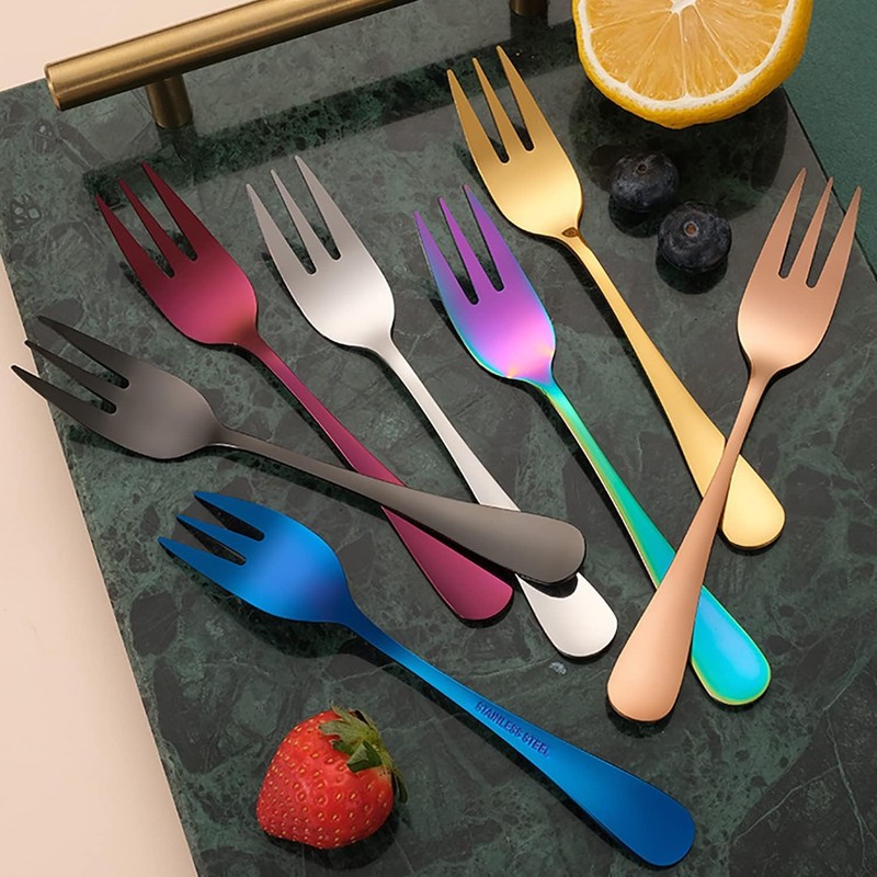 Set da 7 Forchette da Dessert in Acciaio Inox 18/10,
