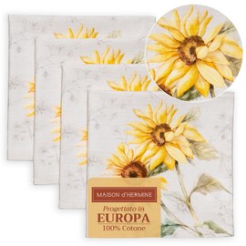 Maison d' Hermine Napkin 100% Cotton Cloth Napkin Decorative Washable Easter Napkins Set of 4 for Home, Kitchen, Dining, Cocktail Parties & Camping, Candice - Spring/Summer (45cm x 45cm)