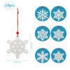 LIHAO Pack of 24 Snowflake Pendants Wooden White Christmas Tree