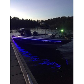 Bright Night 20 Foot UV LED Strip, Black Fishing Light, Fluorescent, Florescent, Ultraviolet Boat bass Fishing 12v dc Priority Shipping Pontoon Kayak John Boat Florescent line Glow