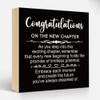 Msticey Congratulations On The New Chapter 6x6 Inch Motivational Wood