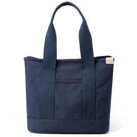 zhongningyifeng Womens Casual Canvas Tote Bag with Top Handle Large Capacity Shopping Bag for Work Travel, blue