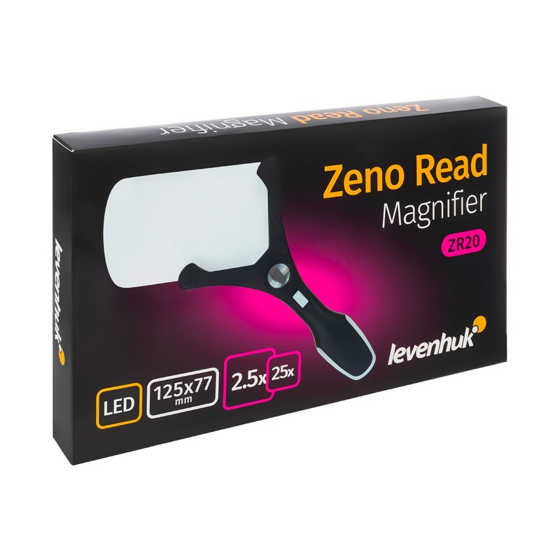 Levenhuk Zeno Read ZR20 Lightweight Handheld LED Magnifier with Light