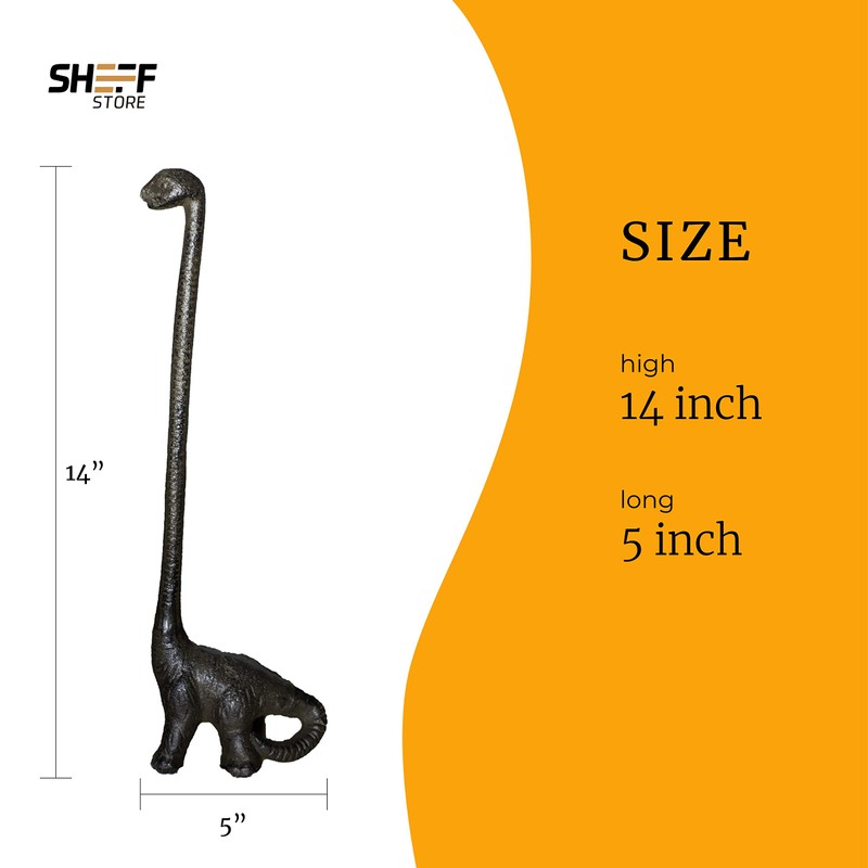 Dinosaur Cast Iron Paper Towel Holder - Sturdy and Functional