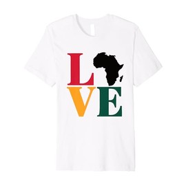 Black History Month LOVE Design Tee African Continent Symbol Premium T-Shirt